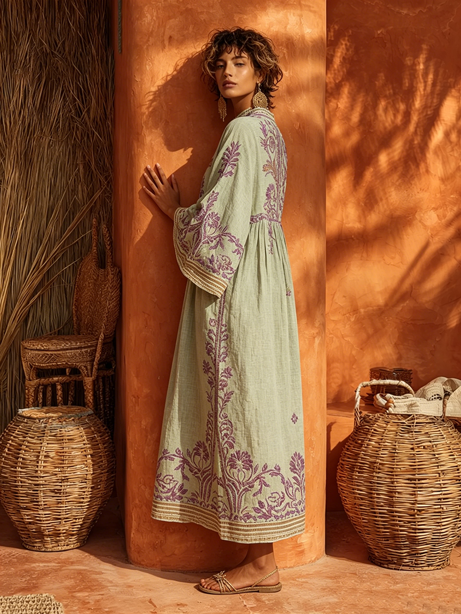 Célestine | La robe bohème brodée au charme méditerranéen