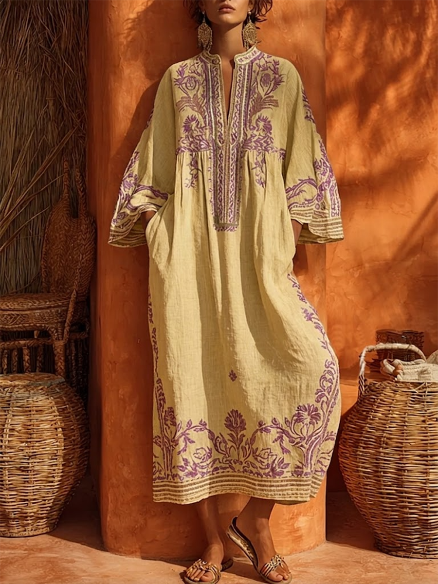 Célestine | La robe bohème brodée au charme méditerranéen